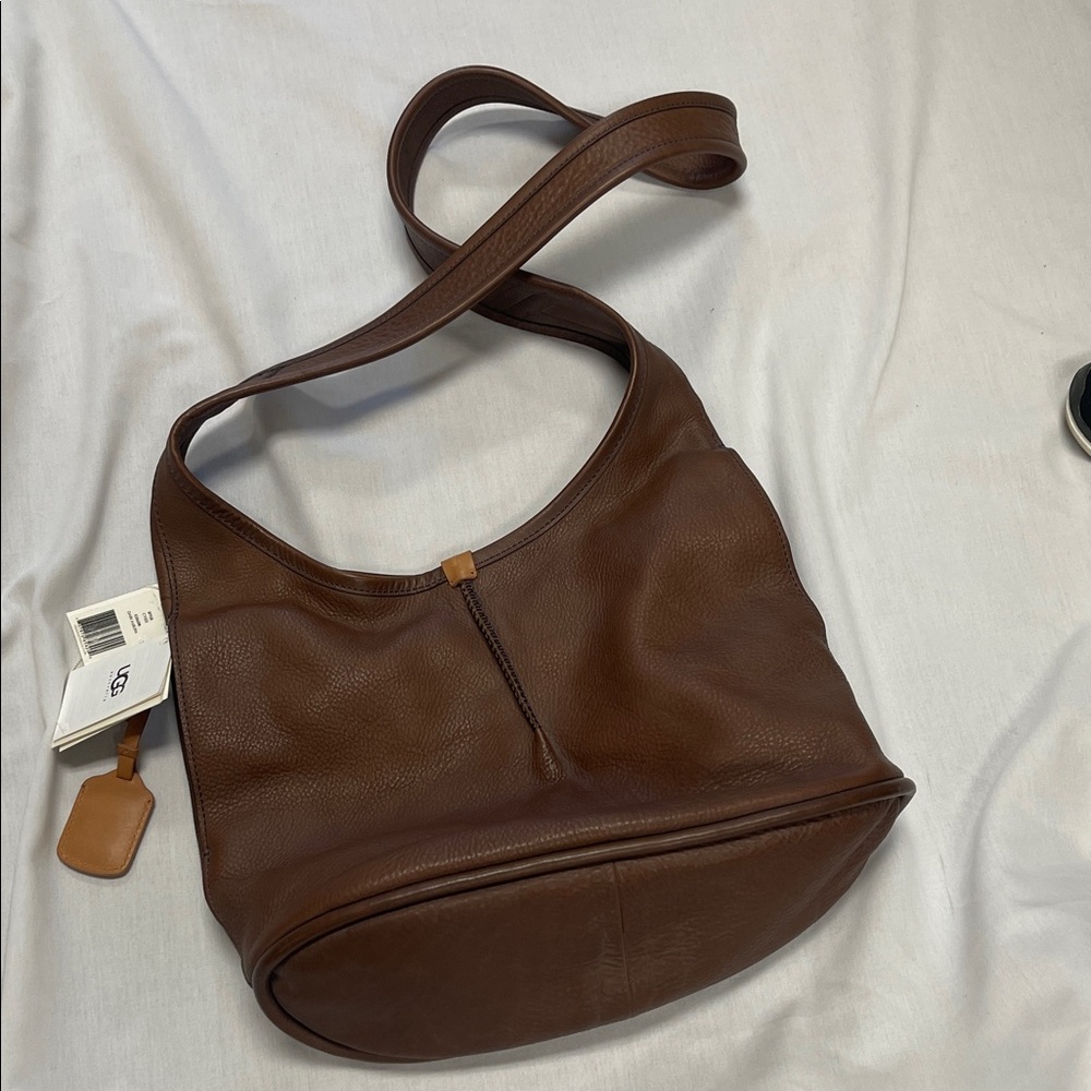 UGG Rich Brown Leather Hobo Bag